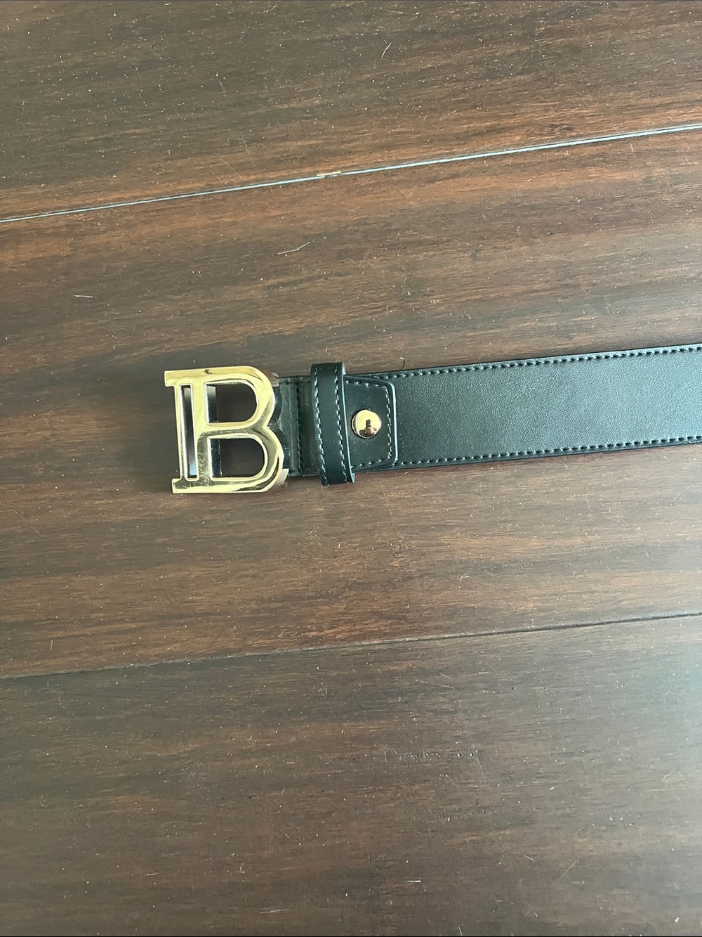 Balmain Black Leather Men's Belt